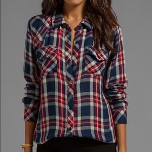 Rails Kendra Button Down in Navy/Red